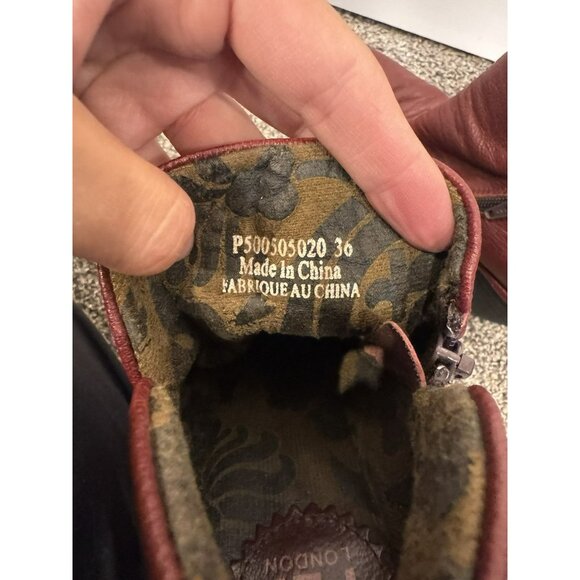 Fly London Yip Red Leather Wedge Ankle Boot Size 36 - Picture 6 of 6